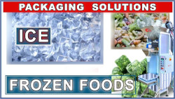Weighing and packaging machines for ice and several frozen foods